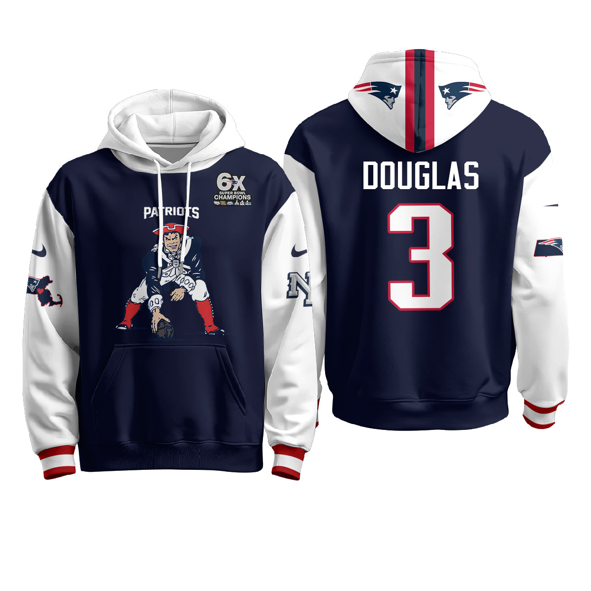 New England Patriots Minuteman Edition Hoodie - Stitched
