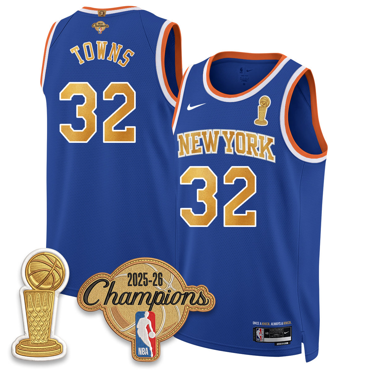 New York Knicks Champions Night Vapor Jersey - Stitched