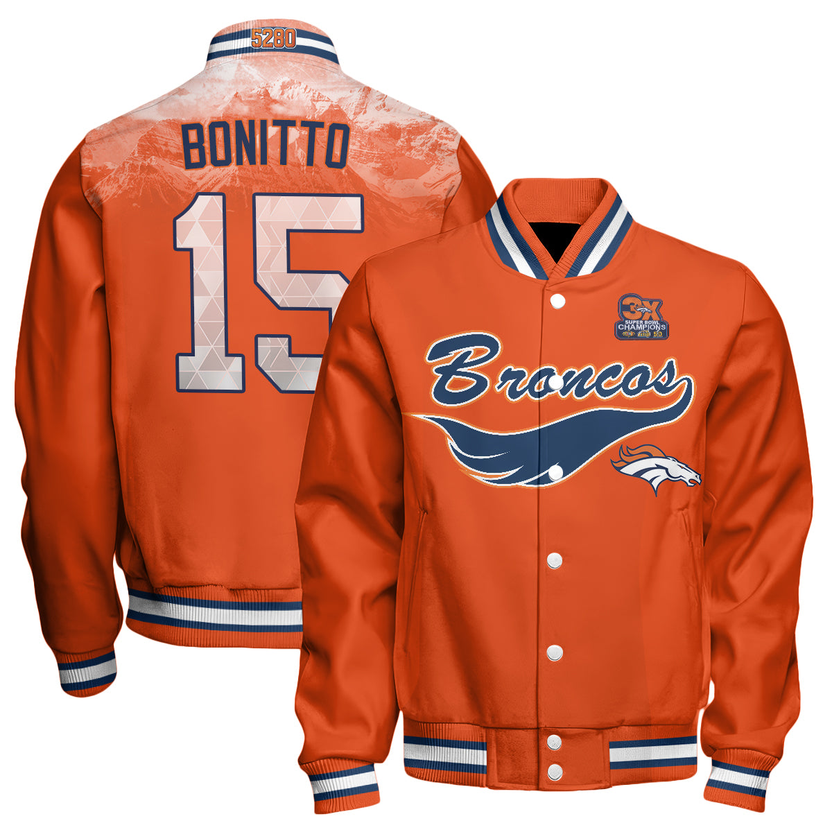 Denver Broncos Fangear Edition Baseball Jacket - Printed