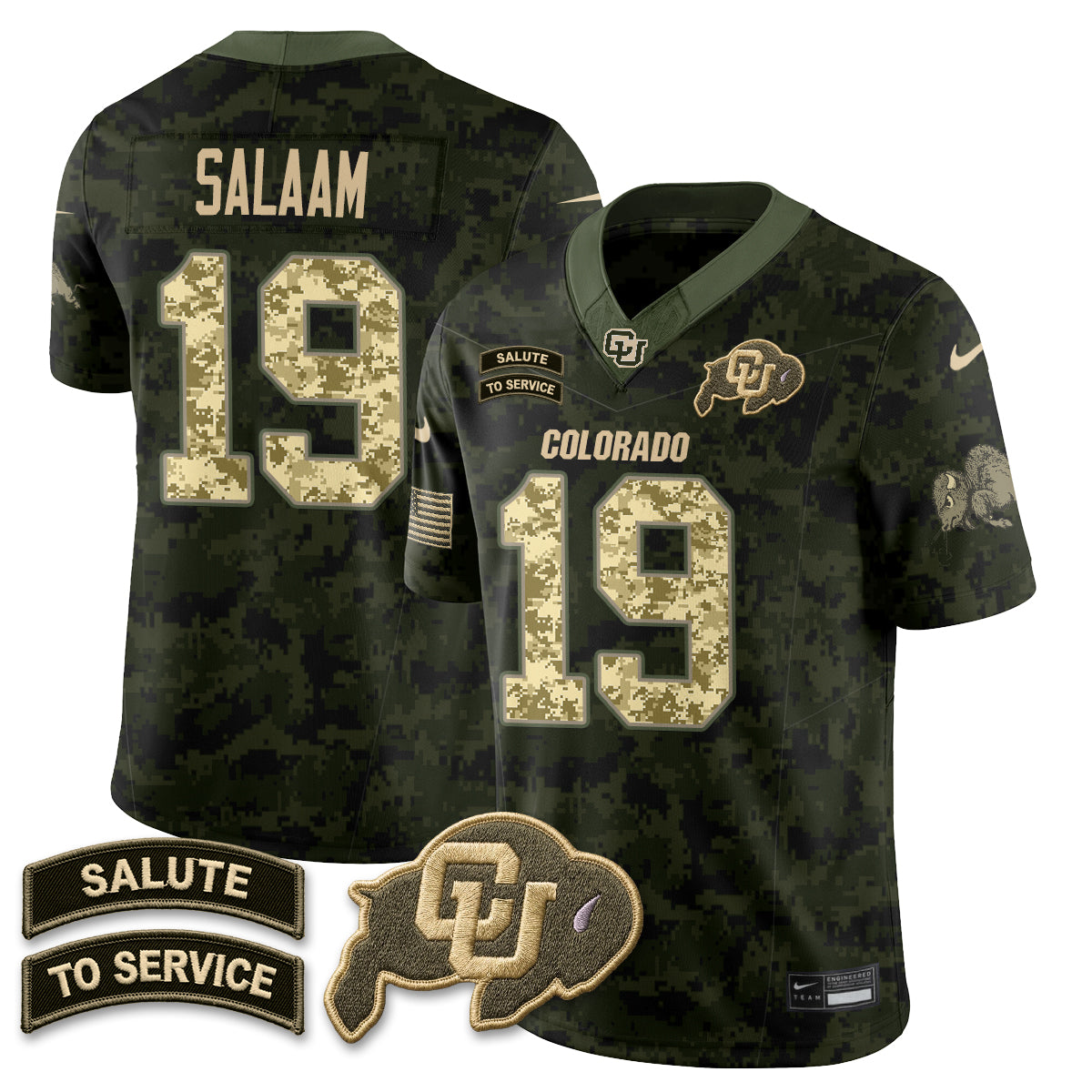 Colorado Buffaloes 2026 Salute to Service Vapor Jersey - Stitched