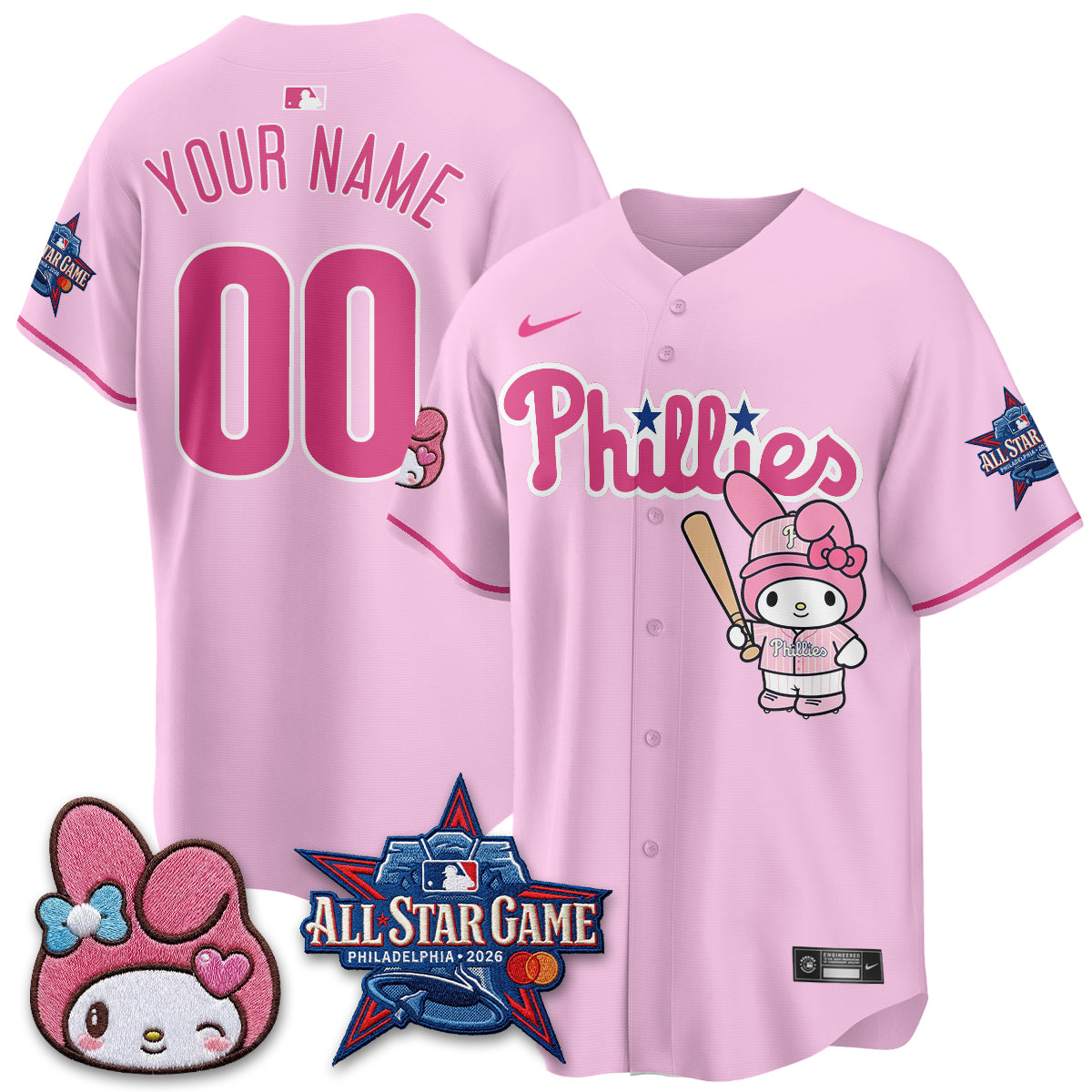 Philadelphia Phillies x Pink Sanrio Friends Edition Vapor Custom Jersey - Stitched