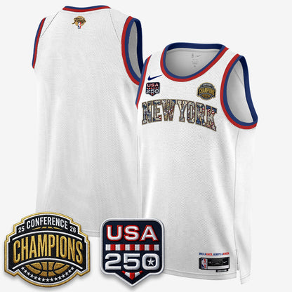 New York Knicks 2026 NBA Eastern Conference Champions x Fourth of July Vapor Jersey - Stitched