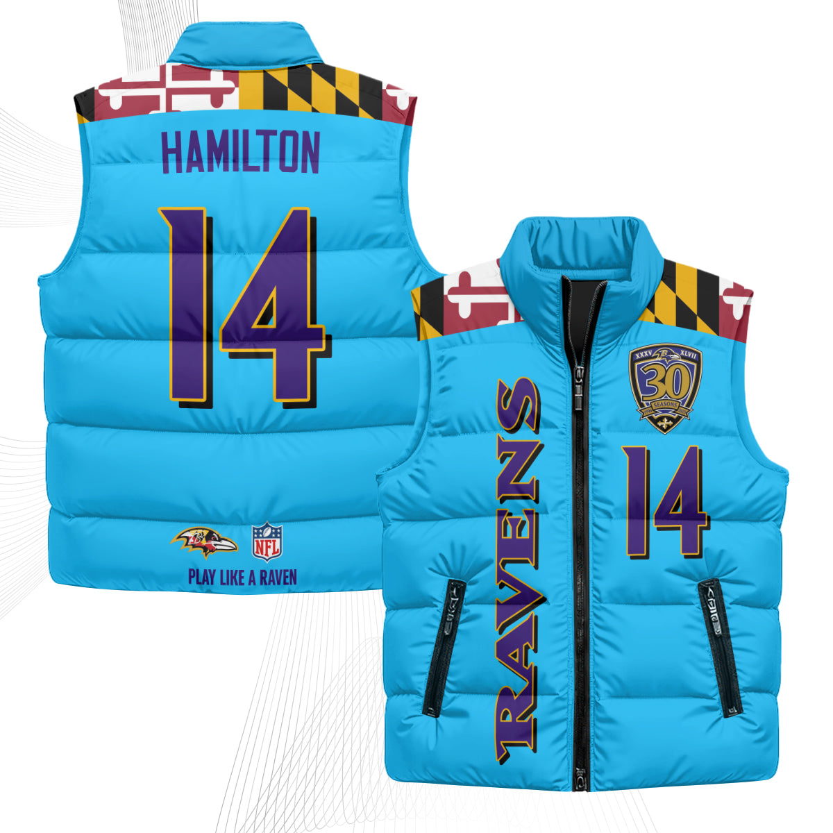 BAL Maryland Puffer Vest - Printed