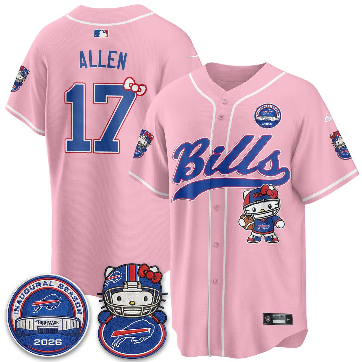 BUF x Meow  Vapor Baseball Jersey - Stitched
