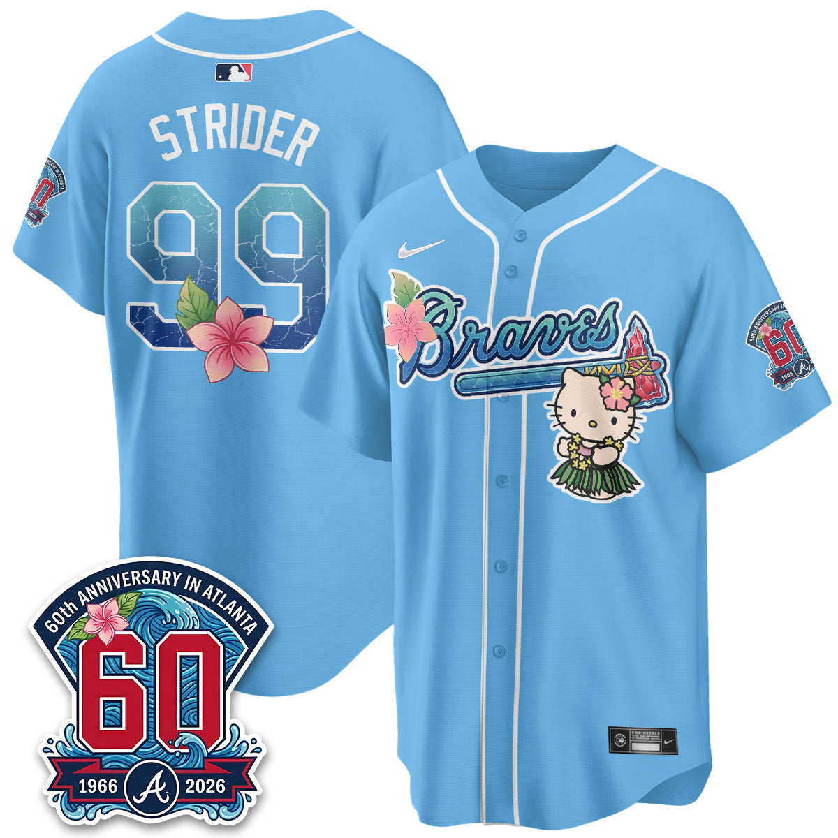 Atlanta Braves x Meow Aloha Spirit Vapor Jersey - Stitched