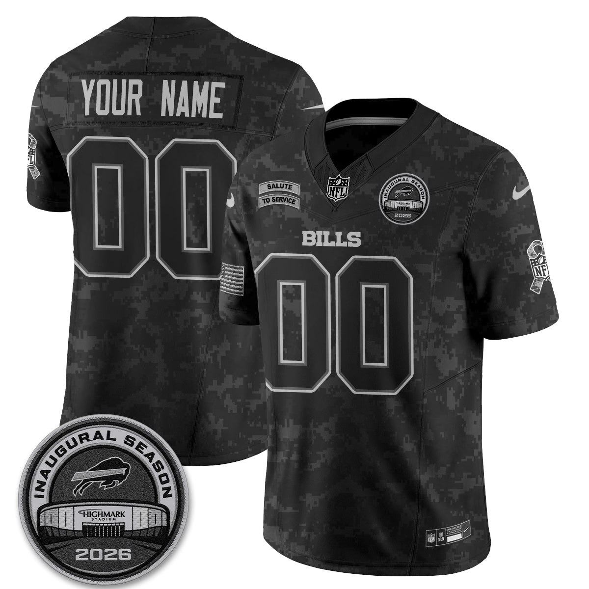 Buffalo Bills 2026 Salute to Service Edition Vapor Custom Jersey V2- Stitched