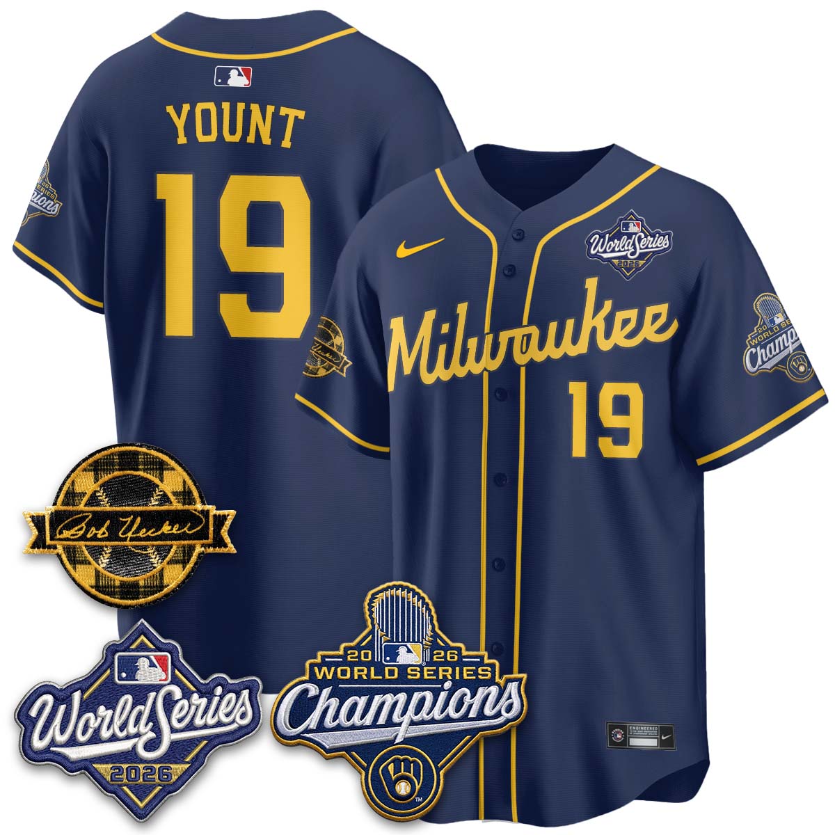 MIL 2026 WS Champions - Bob Uecker Patch Vapor Jersey - Stitched