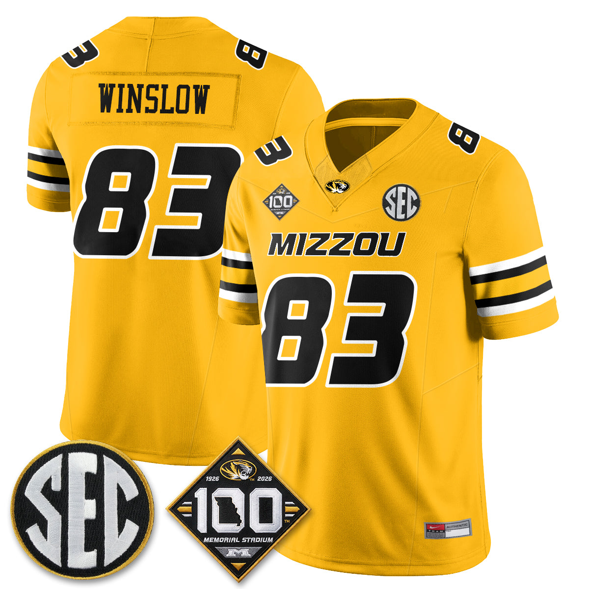 MIZZ 100th Anniversary of Memorial Stadium Vapor Jersey - Stitched