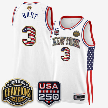 New York Knicks 2026 NBA Eastern Conference Champions x Fourth of July Vapor Jersey - Stitched