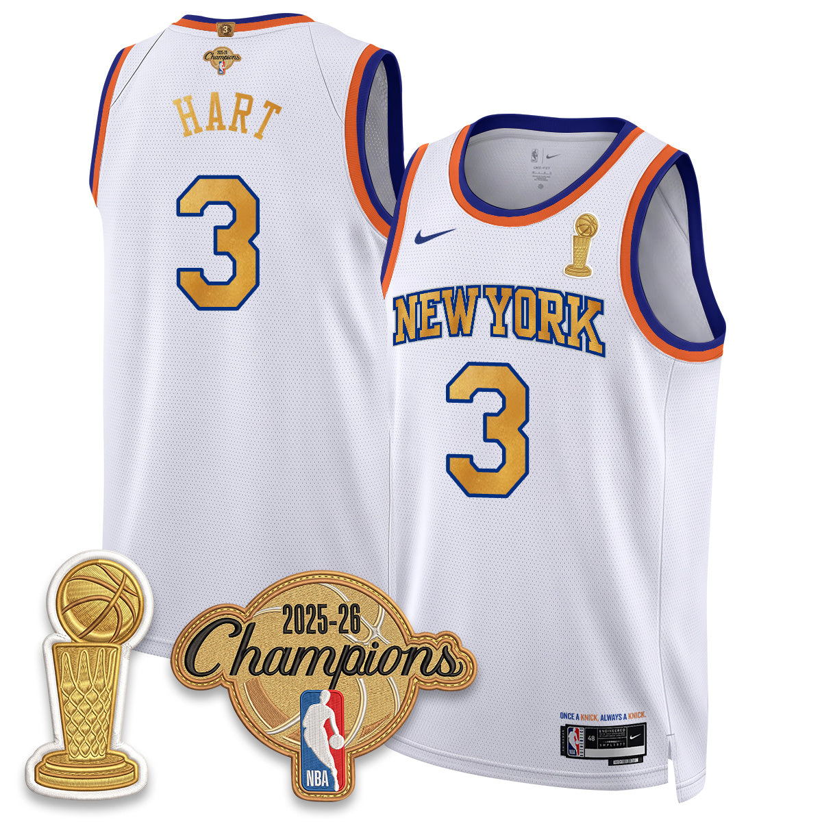 New York Knicks Champions Night Vapor Jersey - Stitched