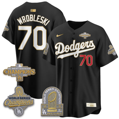 LAD 2026 NL West Champs Gold Vapor Jersey- Stitched