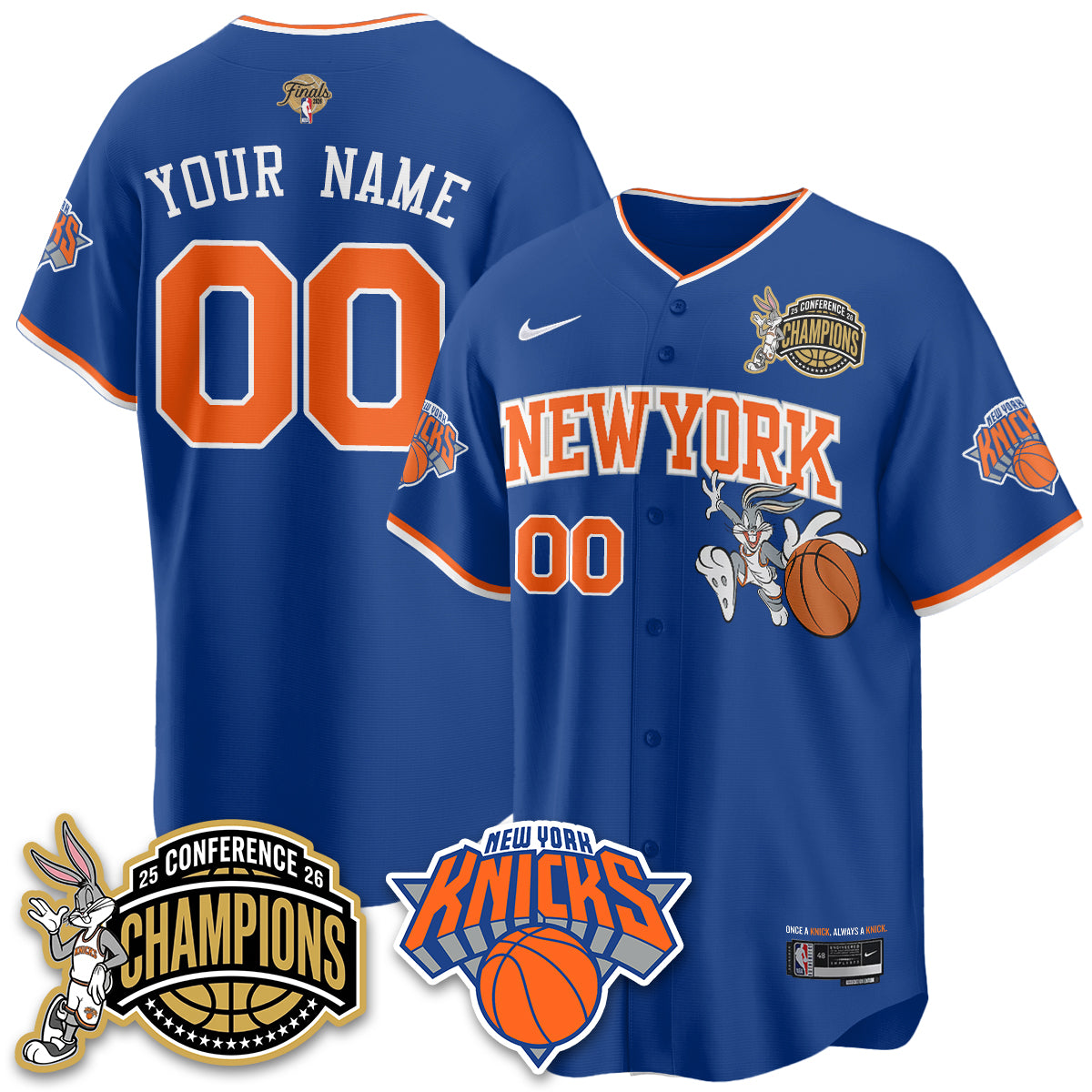 New York Knicks 2026 NBA Finals x Bunny Vapor Custom Jersey V2- Stitched