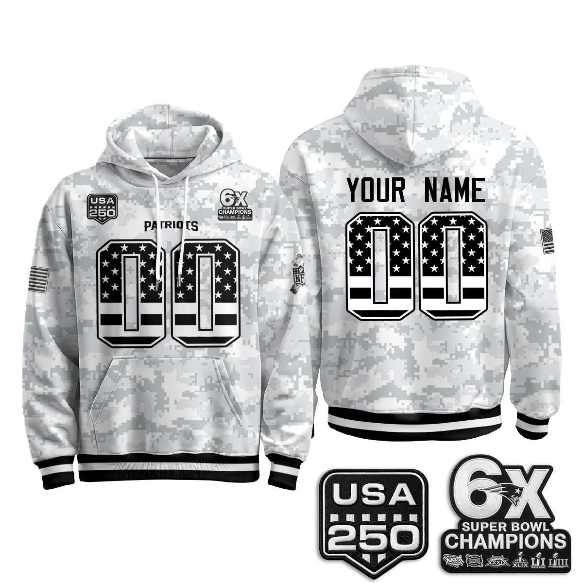 NE 2026 Salute To Service Edition Pullover Custom Hoodie - Printed