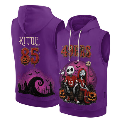 SF x Skeleton Gentleman & Rag Doll Bride Edition Sleeveless Hoodie Tank Top - Printed