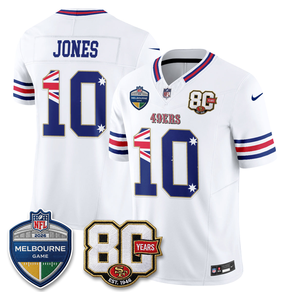 San Francisco 49ers Melbourne Game 2026 Vapor Jersey - Stitched