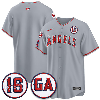 LAA Garret Anderson Tribute Patch Vapor Premier Limited Jersey - All Stitched