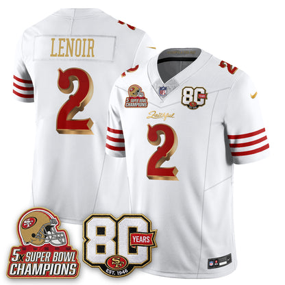 San Francisco 49ers 80 Years & 5X Champs Rivalries Vapor Jersey - Stitched