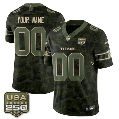 Tennessee Titans 2026 Salute to Service Edition Vapor Custom  Jersey - Stitched