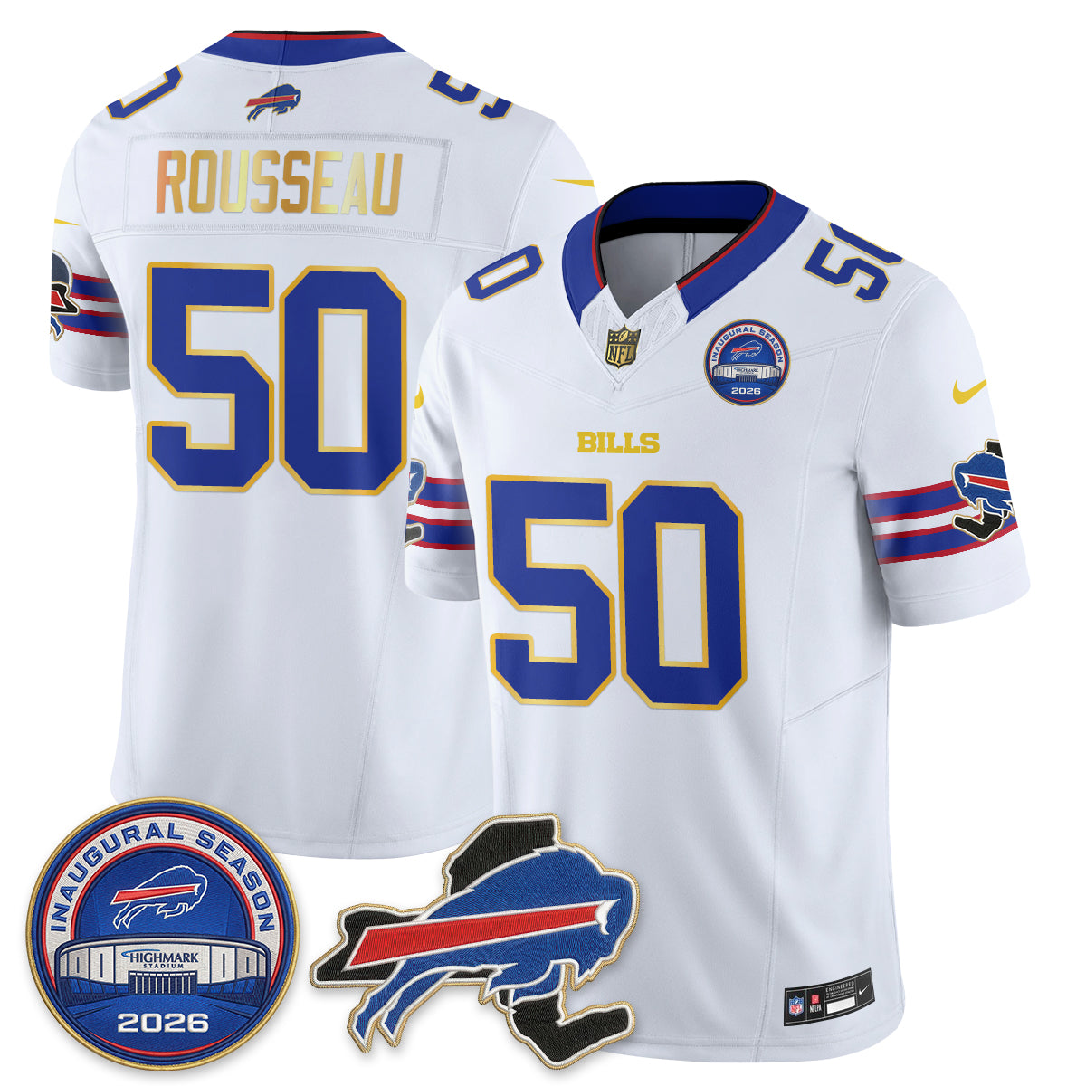 BUF 2026 Gold Trim Edition Vapor Jersey - Stitched