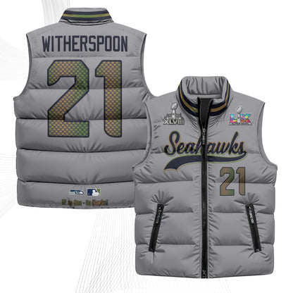 Seattle Seahawks S.Bowl Champs Puffer Vest - Printed