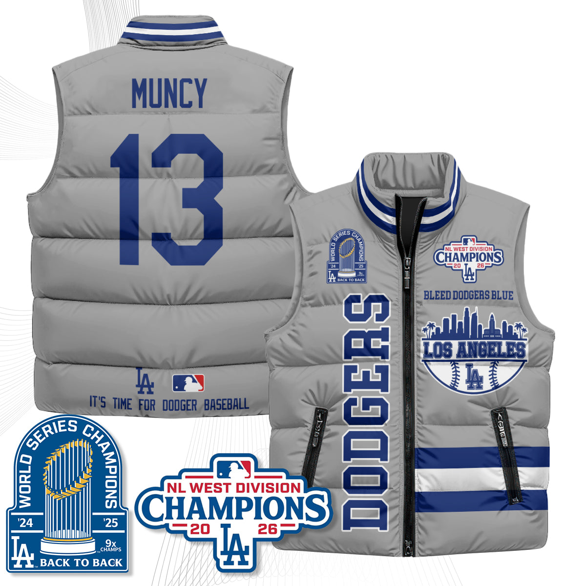 LAD "Bleed Blue" Puffer Vest - Printed
