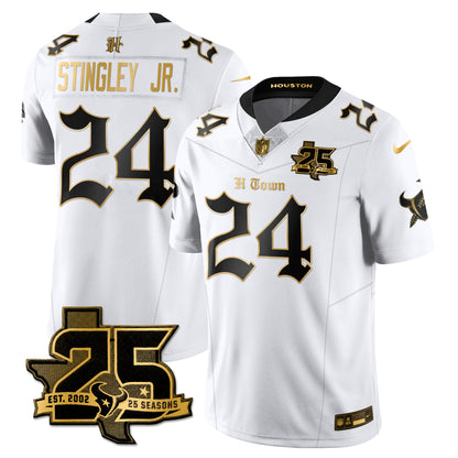 HOU 25th Seasons in 2026 Gothic Vapor Gold Edition Limited Jersey - All Stitched