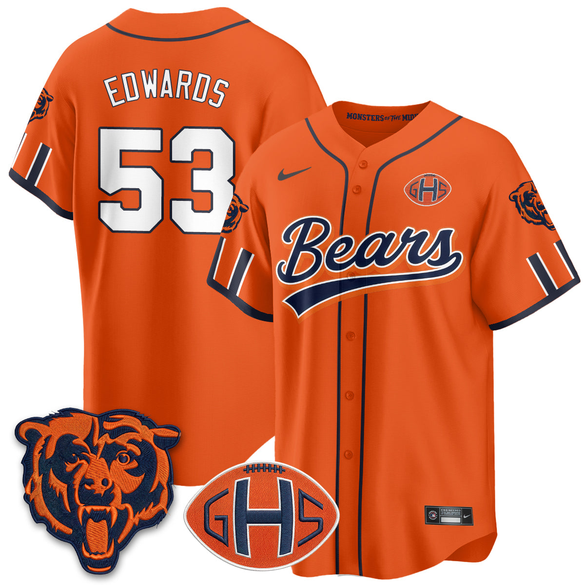 Chicago Bears 2026 Rivalries Baseball Vapor Jersey - Stitched
