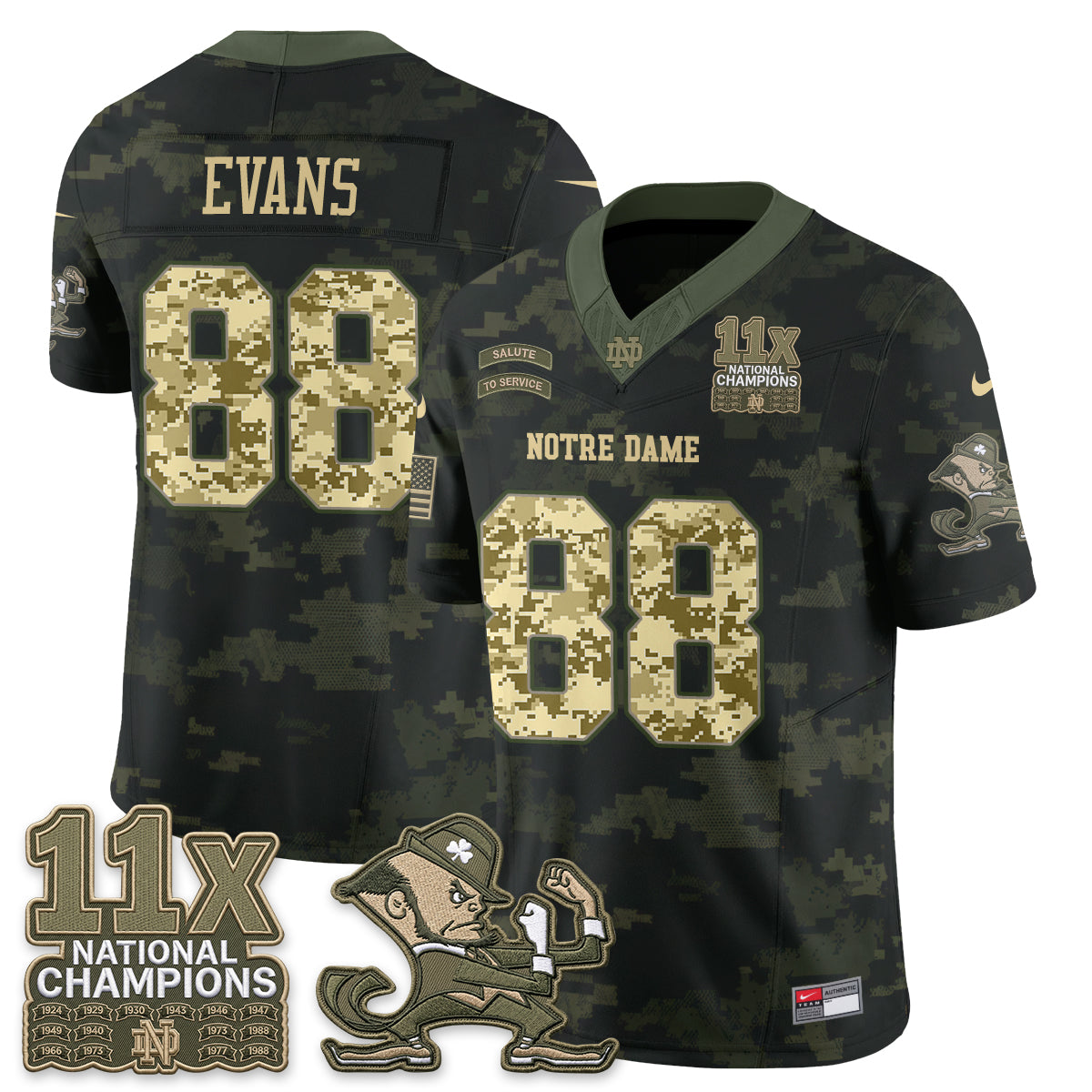 Notre Dame Fighting Irish 2026 Salute to Service Vapor Jersey - Stitched