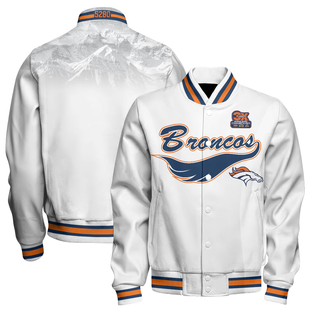 Denver Broncos Fangear Edition Baseball Jacket - Printed