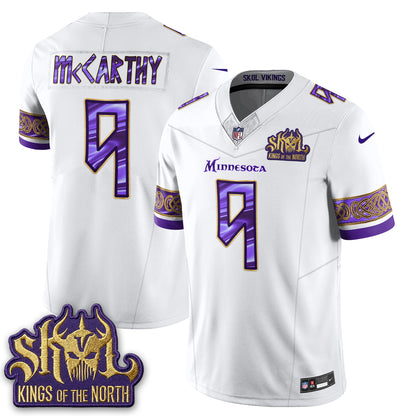 MIN Fangear Edition Warrior Skol Patch Vikings Font Vapor Jersey - Stitched