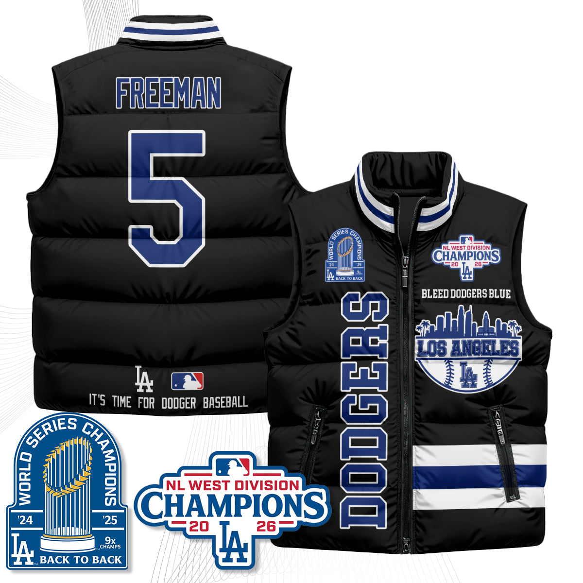 LAD "Bleed Blue" Puffer Vest - Printed