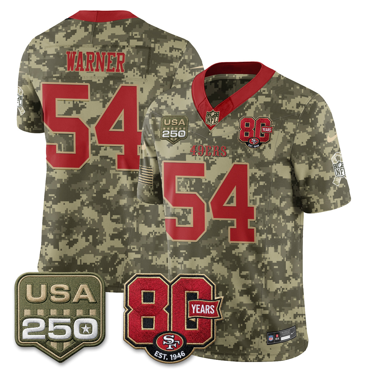 San Francisco 49ers 2026 Salute to Service Edition Vapor Jersey - Stitched