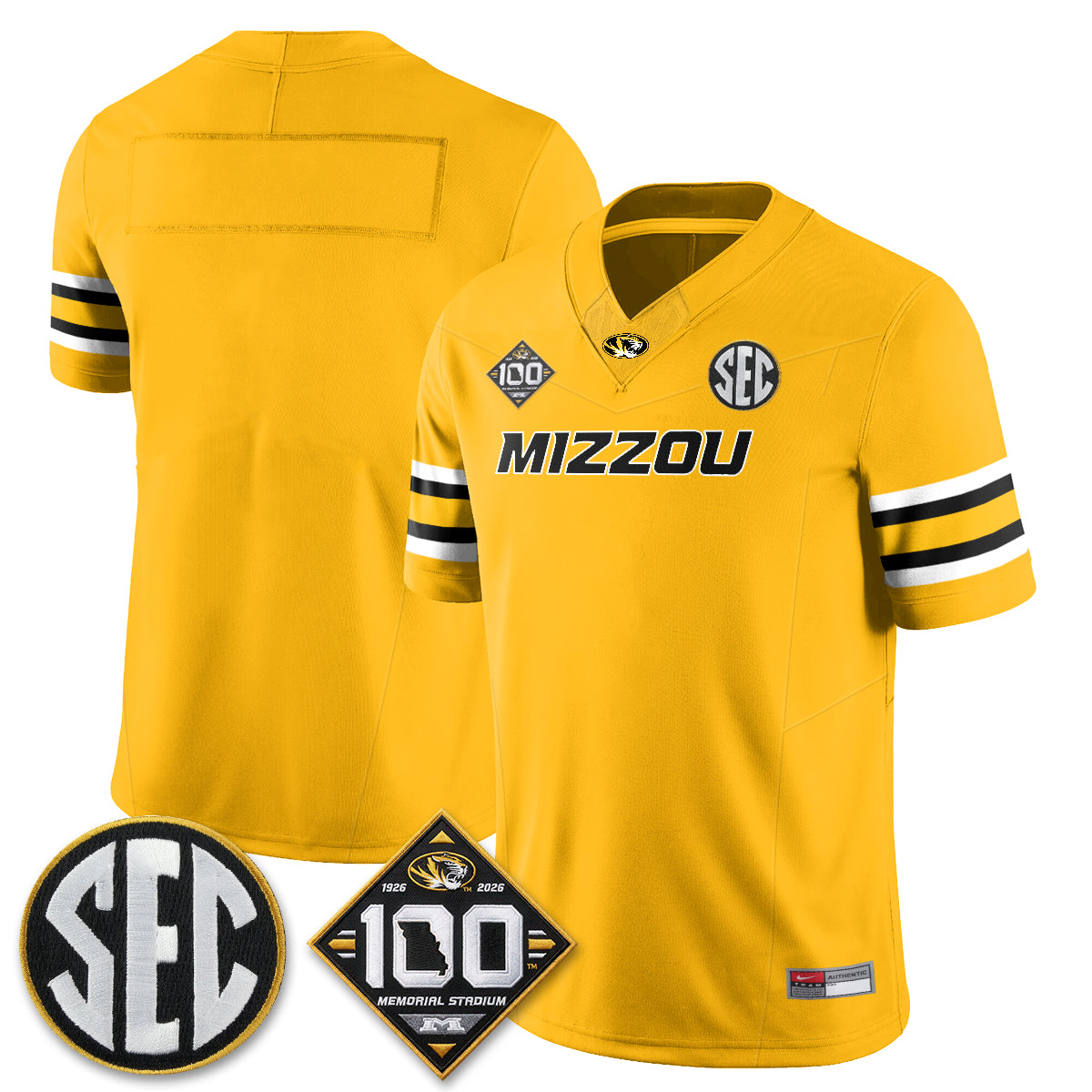 MIZZ 100th Anniversary of Memorial Stadium Vapor Jersey - Stitched