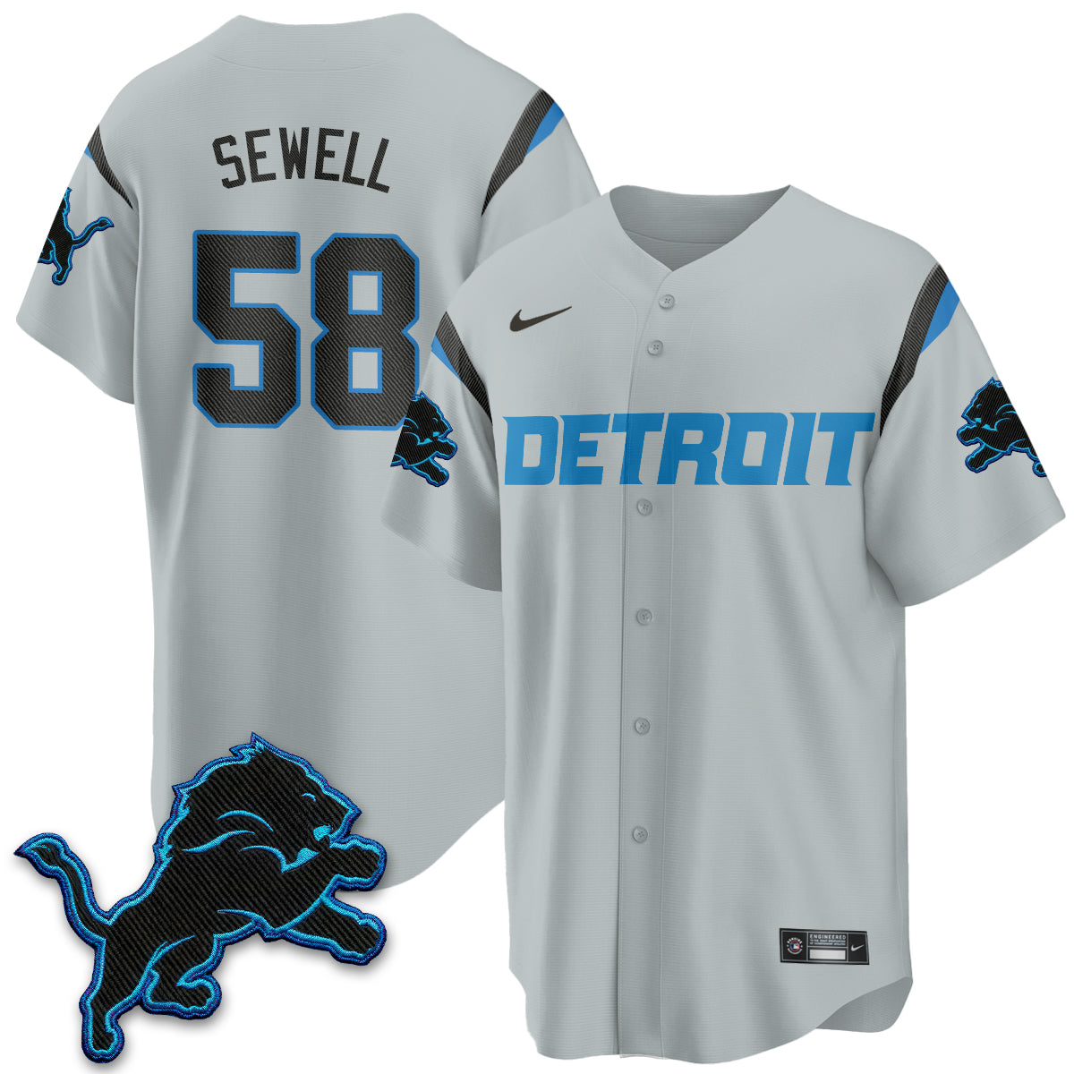 Detroit Lions 2026 Rivalries Baseball Vapor Jersey - Stitched