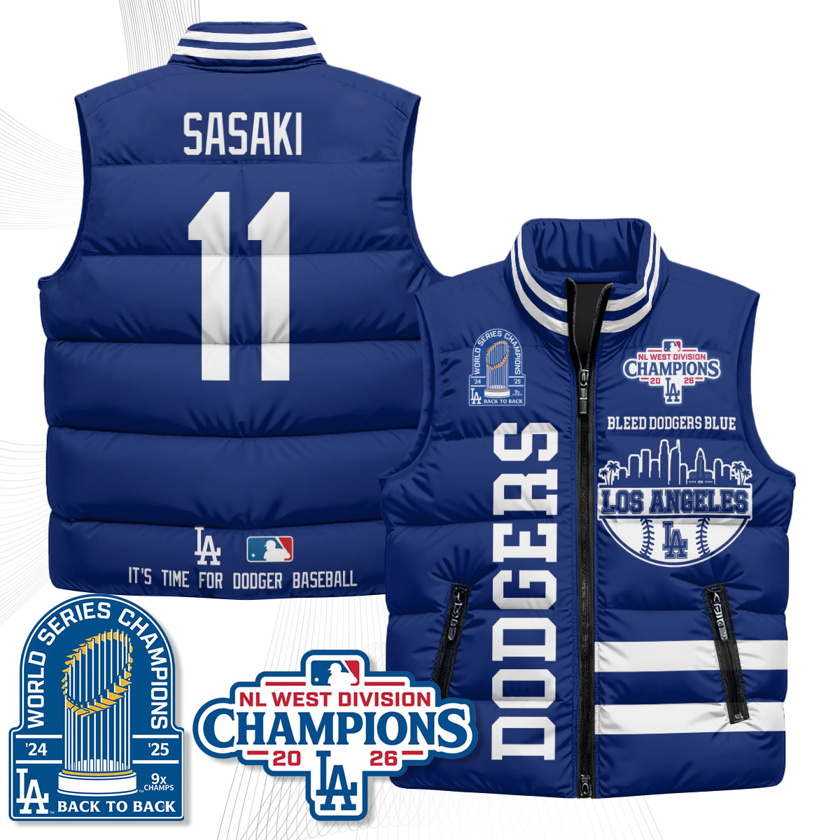 LAD "Bleed Blue" Puffer Vest - Printed