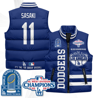 LAD "Bleed Blue" Puffer Vest - Printed
