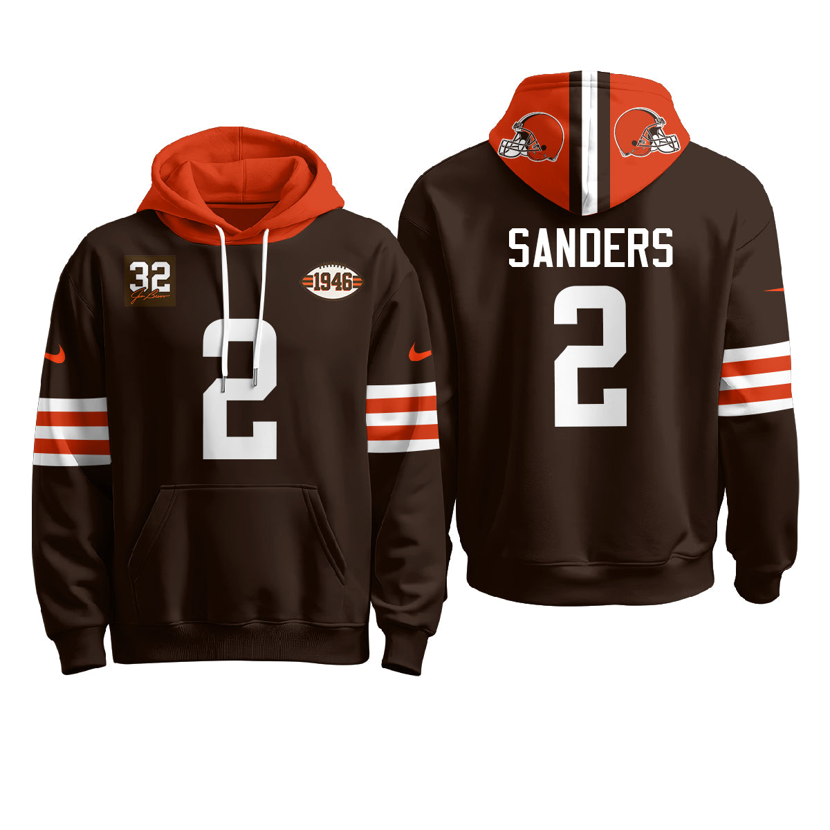 CLE 1946 Anniversary Patch Fleece Hoodie - Printed
