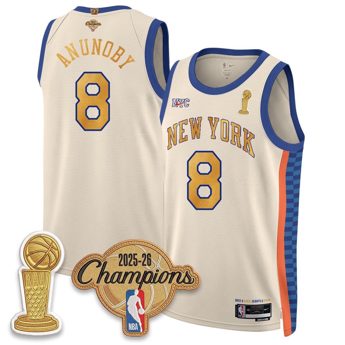 New York Knicks Champions Night Vapor Jersey - Stitched