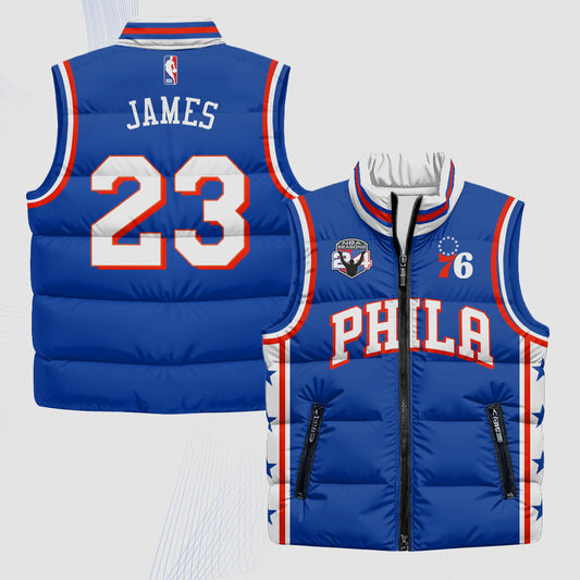 PHI Superteam 24th Season Patch Puffer Vest - Printed
