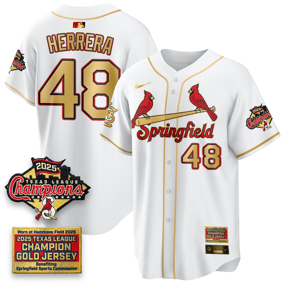STL Springfield's Championship Gold Limited Jerseys - Stitched