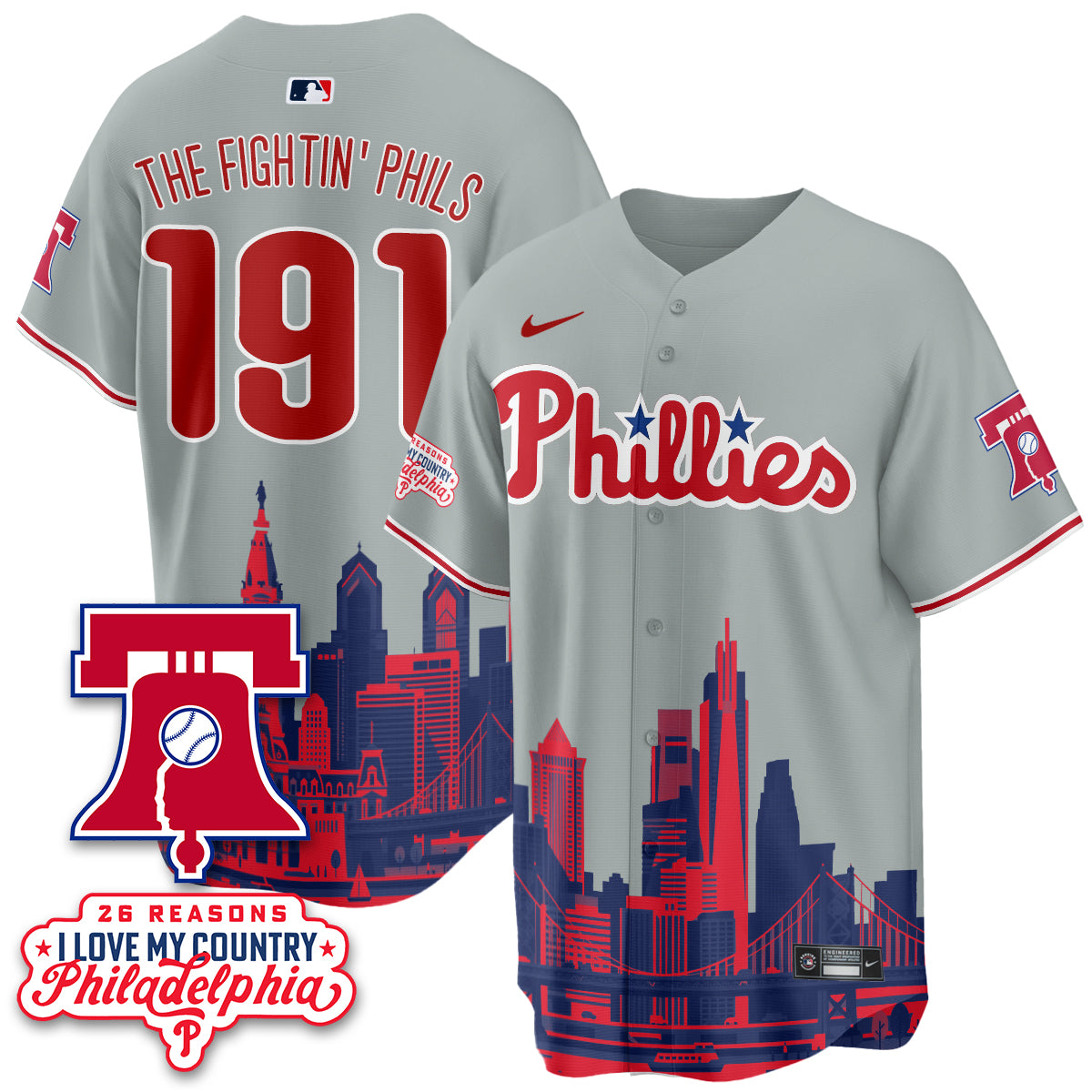 Philadelphia Phillies "26 Reasons I Love My Country" Edition Vapor Jersey - Stitched