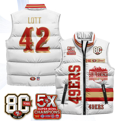 San Francisco 49ers Faithful to The Bay Puffer Vest - Printed
