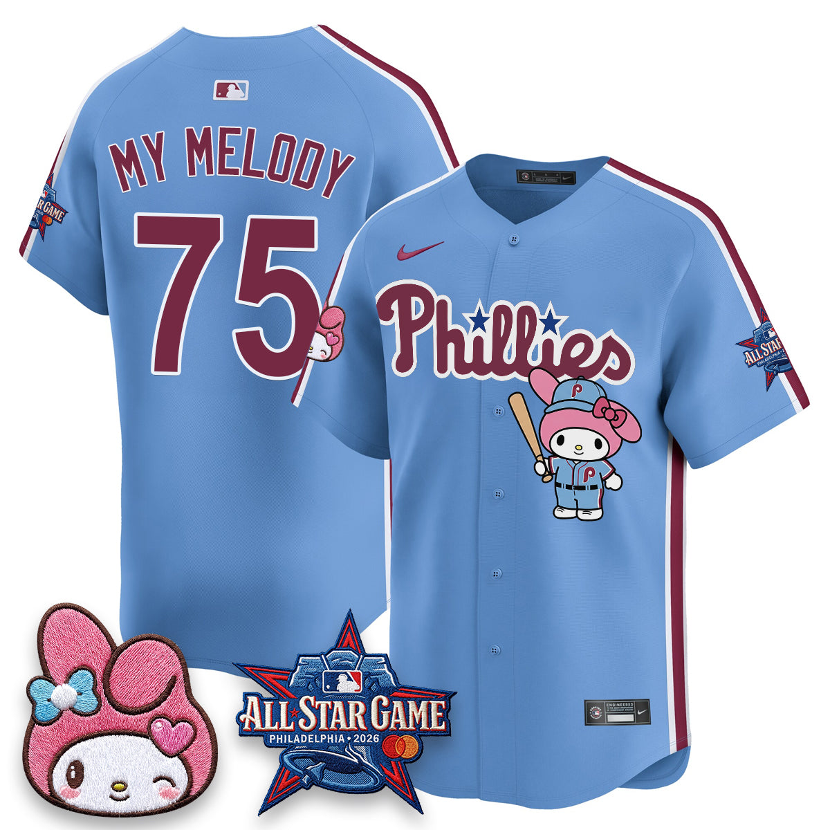 Philadelphia Phillies x Pink Sanrio Friends Edition Vapor Jersey - Stitched