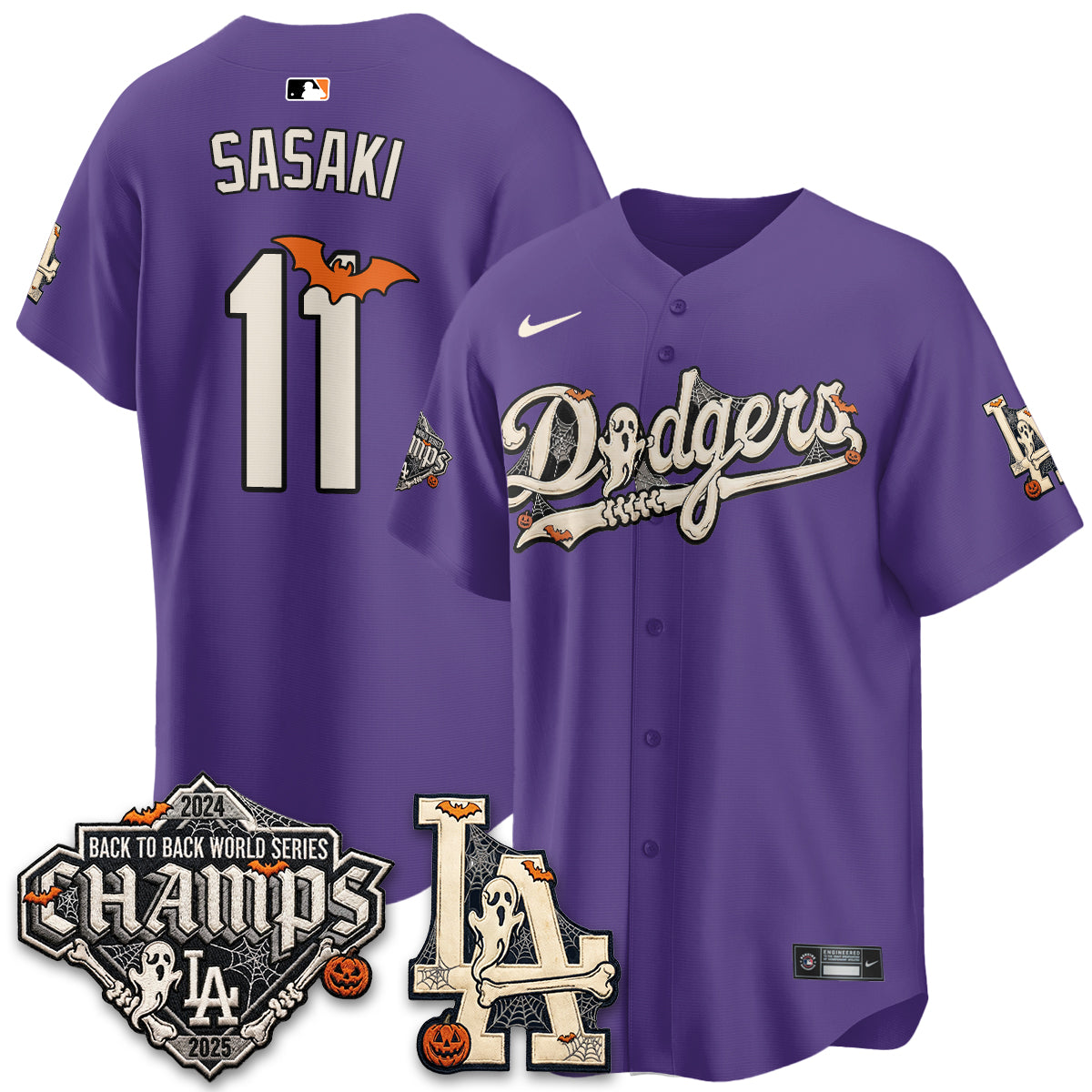 Los Angeles Dodgers Halloween 2026 Vapor Jersey - Stitched
