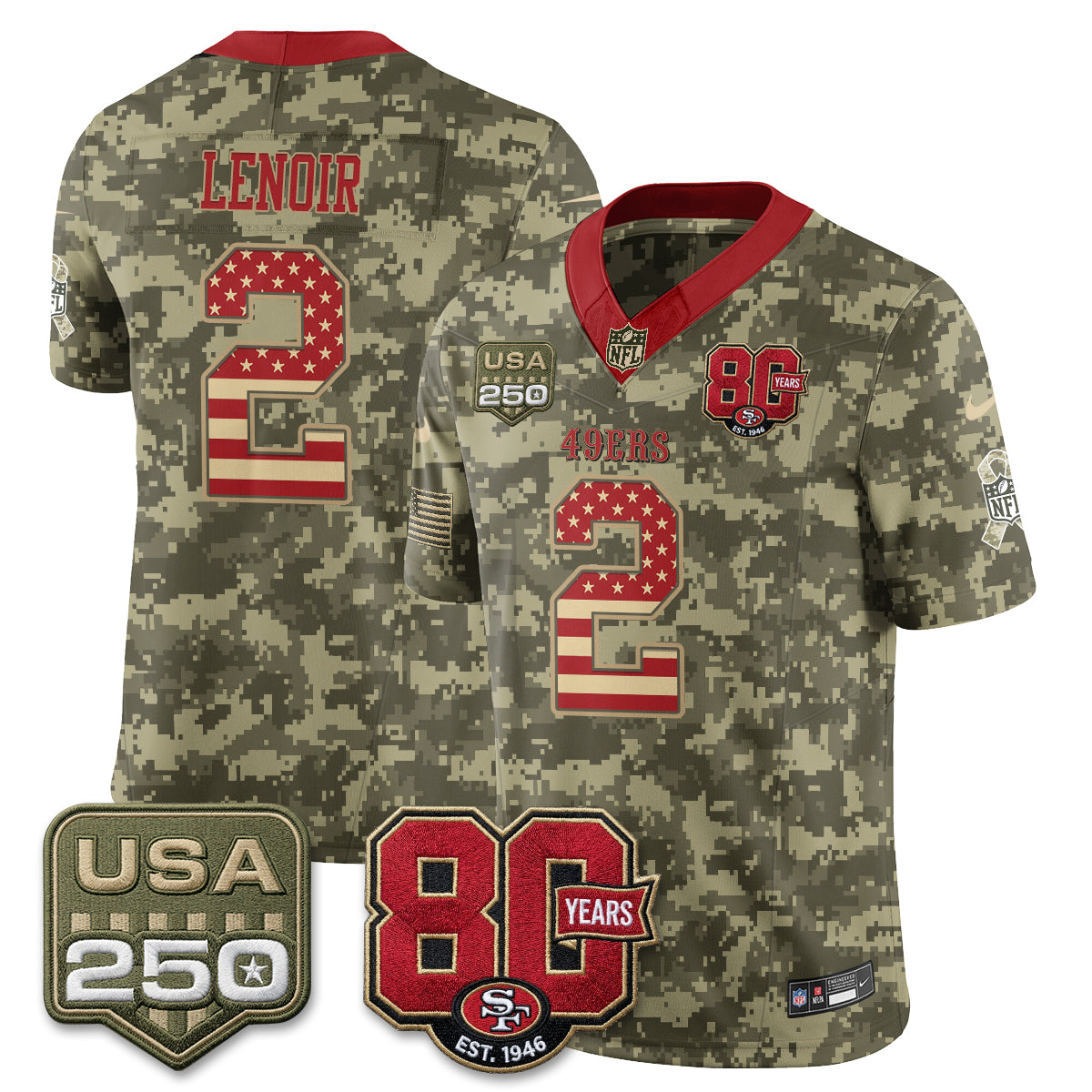 San Francisco 49ers 2026 Salute to Service Edition Vapor Jersey - Stitched