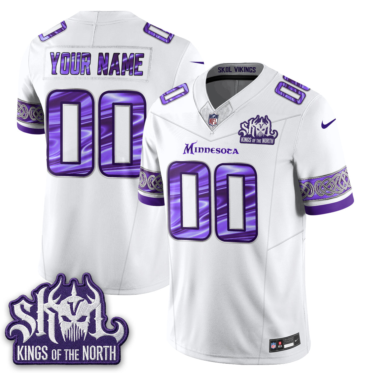 MIN Fangear Edition Warrior Skol Patch Vapor Custom Jersey - Stitched