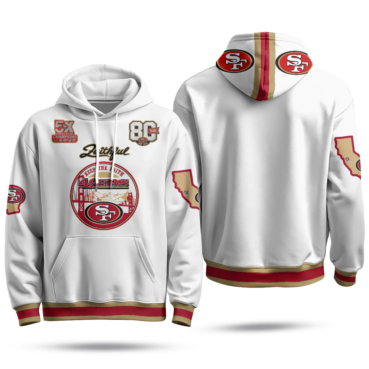 San Francisco 49ers Faithful to The Bay Hoodie - Stitched