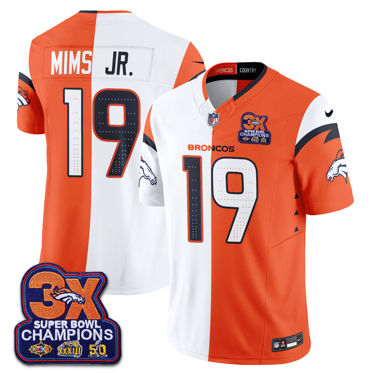 Denver Broncos Split Edition Vapor Jersey - Stitched