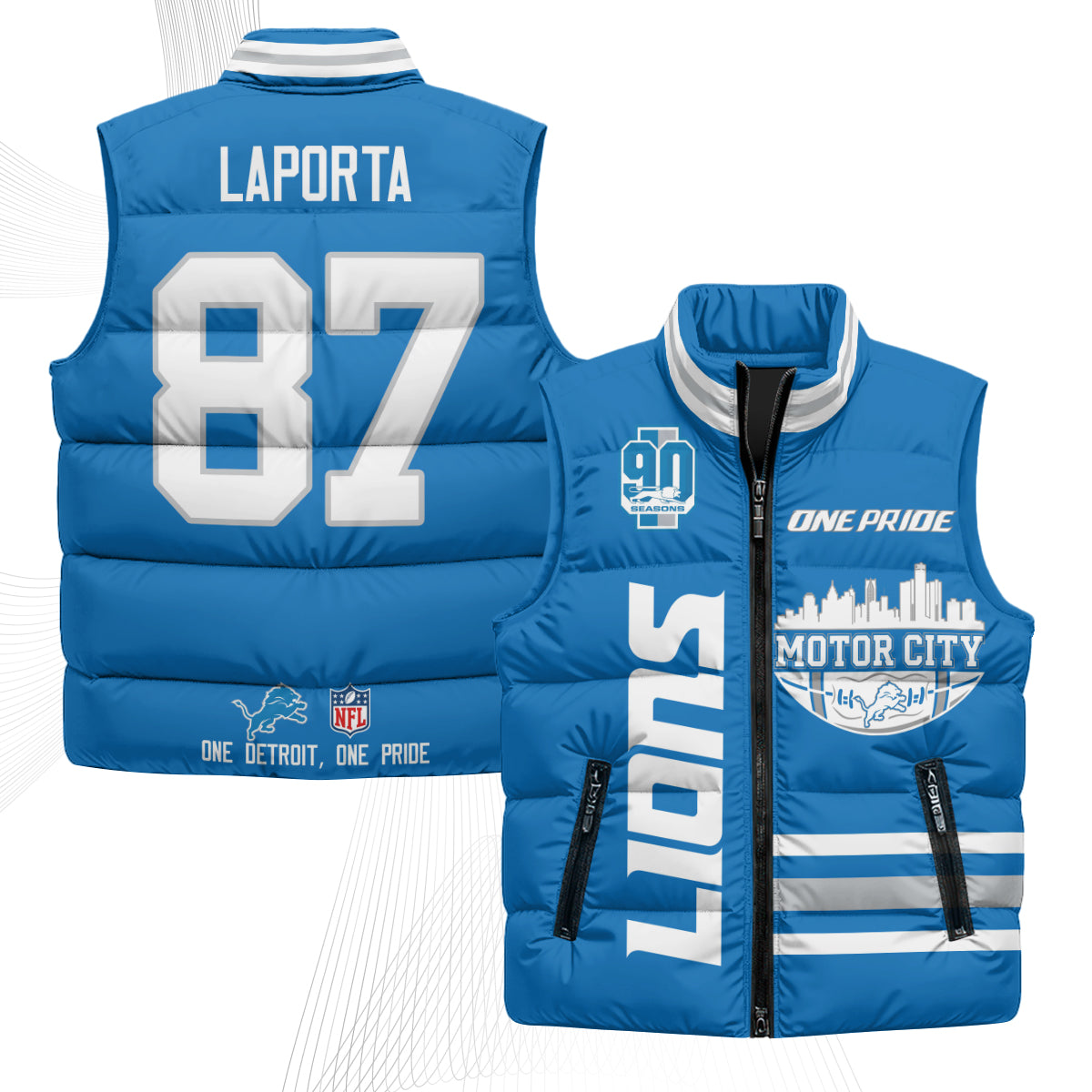 DET Motor City Puffer Vest - Printed