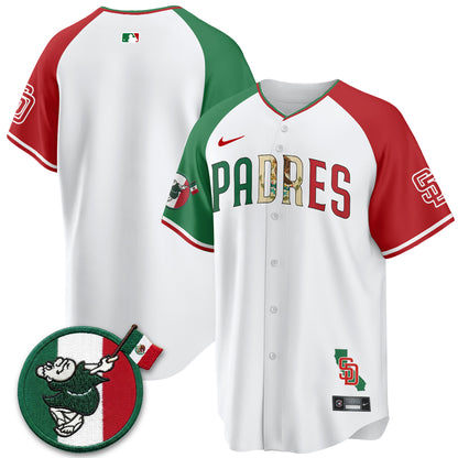 San Diego Padres Mexico Style Vapor Jersey - Stitched